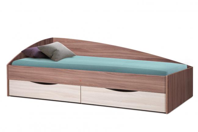 Кровать Фея - 3 (асимметричная) (2000х900) коричневый