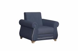 Кресло для отдыха Порто (велюр текстура кобальт / микровельвет крем)