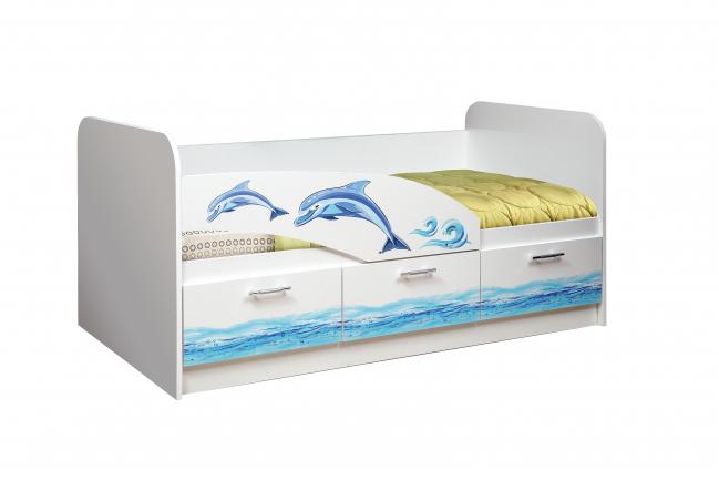 Кровать одинарная 06.222 (1600) (Дельфин)  белый