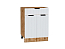Шкаф нижний с 2-мя дверцами и ящиком Евро Лайн (816х600х478) Дуб Вотан/Белый