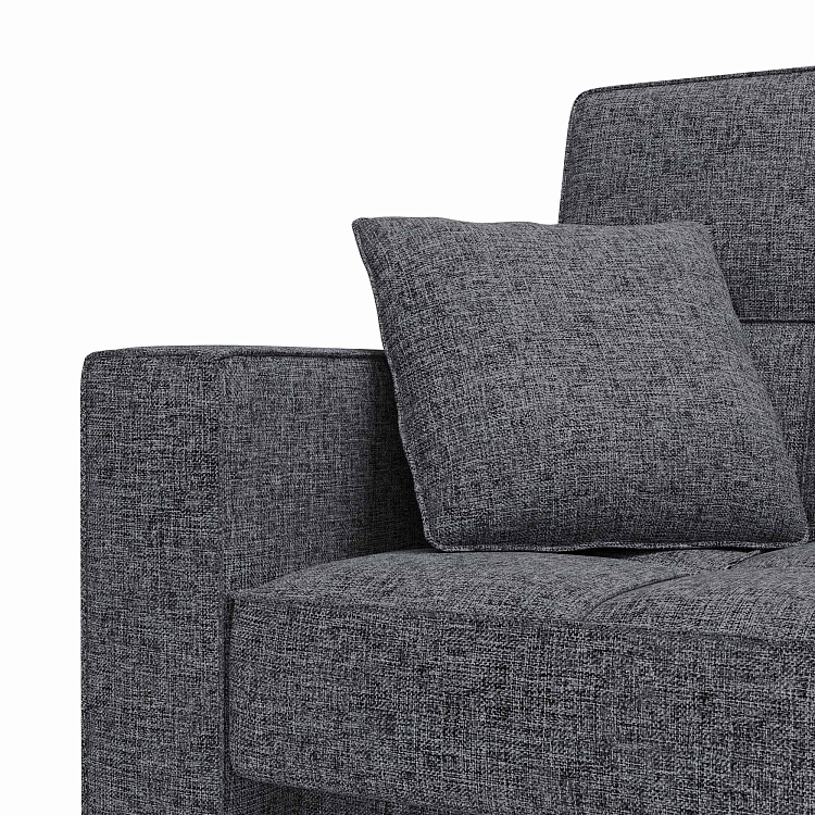 Луи / Диван - кровать 3-х местный (2 думки) рогожка серая