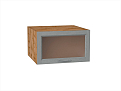 Шкаф верхний горизонтальный остекленный глубокий Сканди (358х600х576) Дуб Вотан/grey softwood