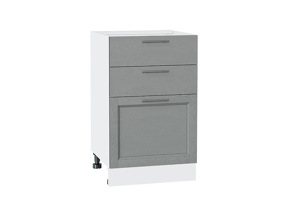 Шкаф нижний с 3-мя ящиками Сканди (816х500х480) Белый/grey softwood