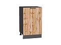 Шкаф нижний с 1-ой дверцей Флэт (816х500х478) graphite/wotan oak 2s