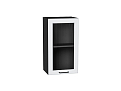 Шкаф верхний с 1-ой остекленной дверцей Барселона (716х400х324) graphite/Белый