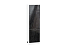 Шкаф пенал с 2-мя дверцами Валерия-М (2132х600х574) Белый/Черный металлик дождь
