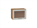 Шкаф верхний горизонтальный остекленный Сканди (358х500х320) Дуб Вотан/cappuccino softwood