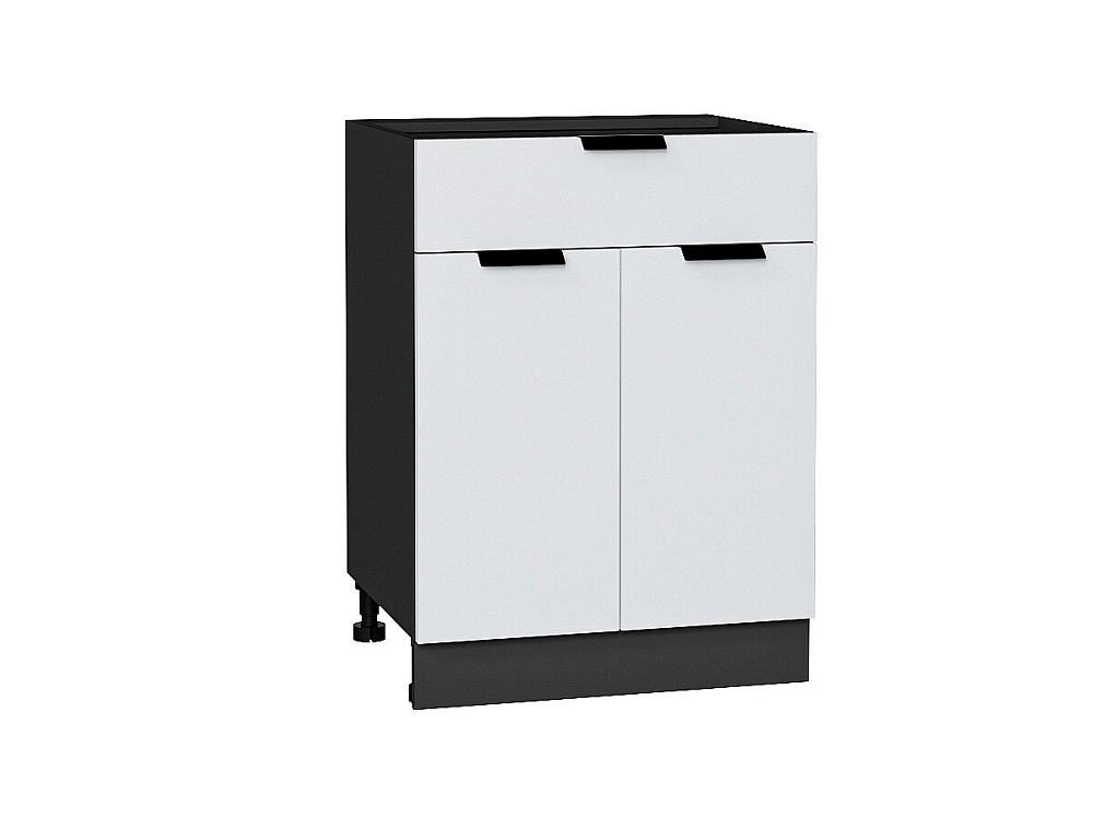 Шкаф нижний с 2-мя дверцами и ящиком Евро (816х600х478) graphite/Белый