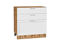 Шкаф нижний с 3-мя ящиками Сканди (816х800х480) Дуб Вотан/white softwood