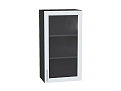 Шкаф верхний с 1-ой остекленной дверцей Сканди (920х500х320) graphite/white softwood