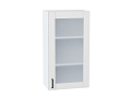 Шкаф верхний с 1-ой остекленной дверцей Лофт (920х500х320) Белый/super white