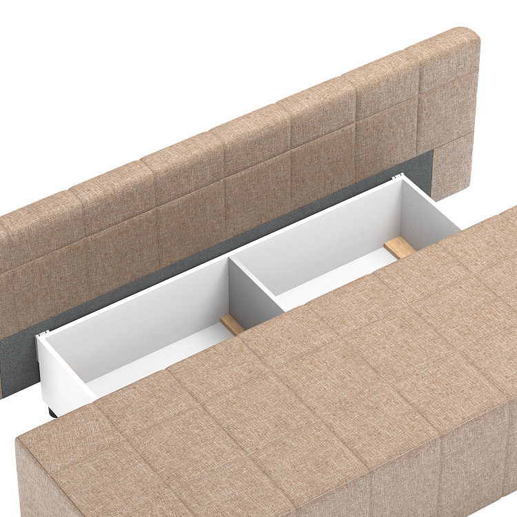 Ричмонд М / Диван - кровать 3-х мест рогожка Амелия Люкс светло-бежевая