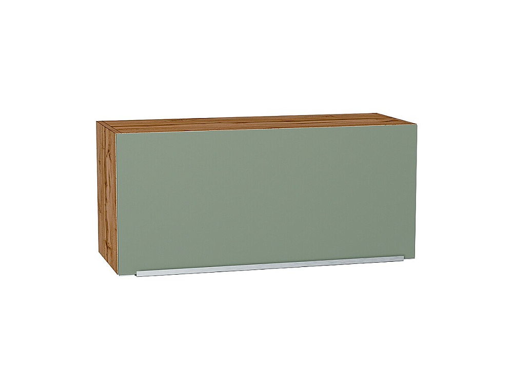 Шкаф верхний горизонтальный Фьюжн (358х800х320) Дуб Вотан/silky mint