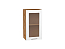 Шкаф верхний с 1-ой остекленной дверцей Валерия-М (716х400х318) Дуб Вотан/Белый металлик