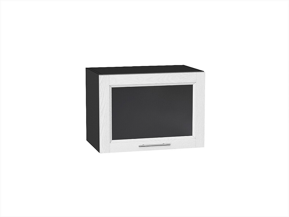 Шкаф верхний горизонтальный остекленный Сканди (358х500х320) graphite/white softwood