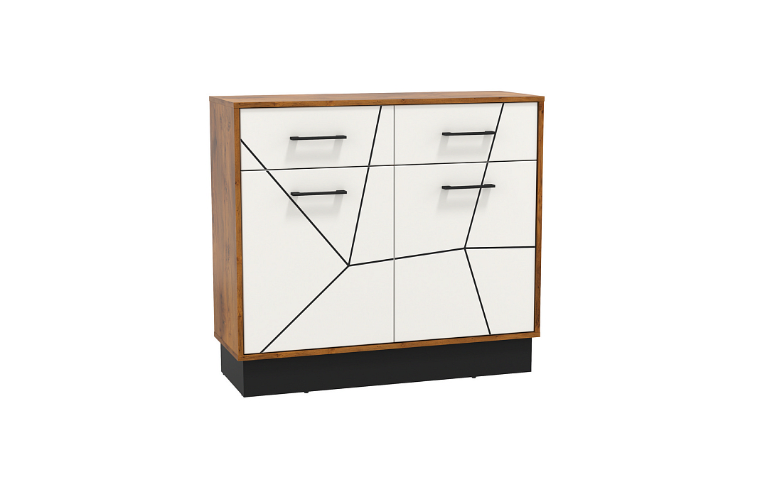 Комод 54.07 Гамма (ш.1000) таксония/черный/ПВХ белый