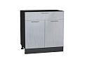 Шкаф нижний с 2-мя дверцами и ящиком Валерия-М (816х800х478) graphite/Серый металлик дождь светлый