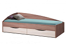 Кровать Фея - 3 (асимметричная) (2000х900) ясень шимо темный/ясень шимо светлый
