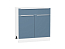 Шкаф нижний с 2-мя дверцами и ящиком Фьюжн (816х800х480) Белый/Silky Blue
