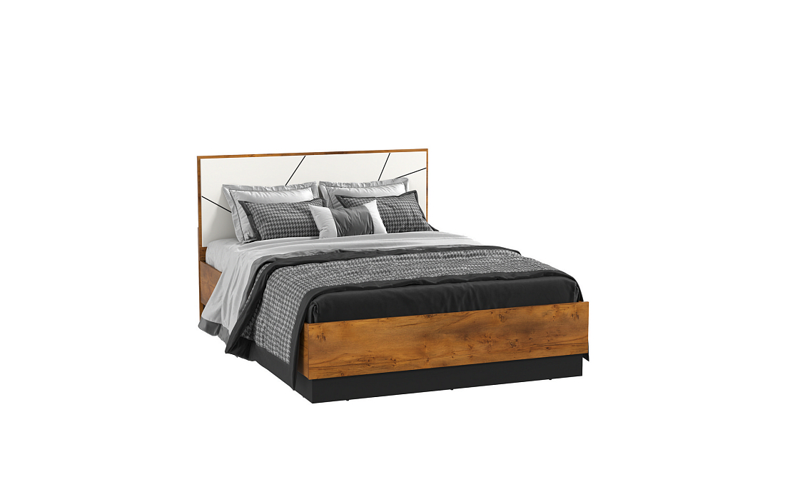 Кровать 54.16 Гамма (1400) с ортопедическим осн. таксония/черный/ПВХ белый