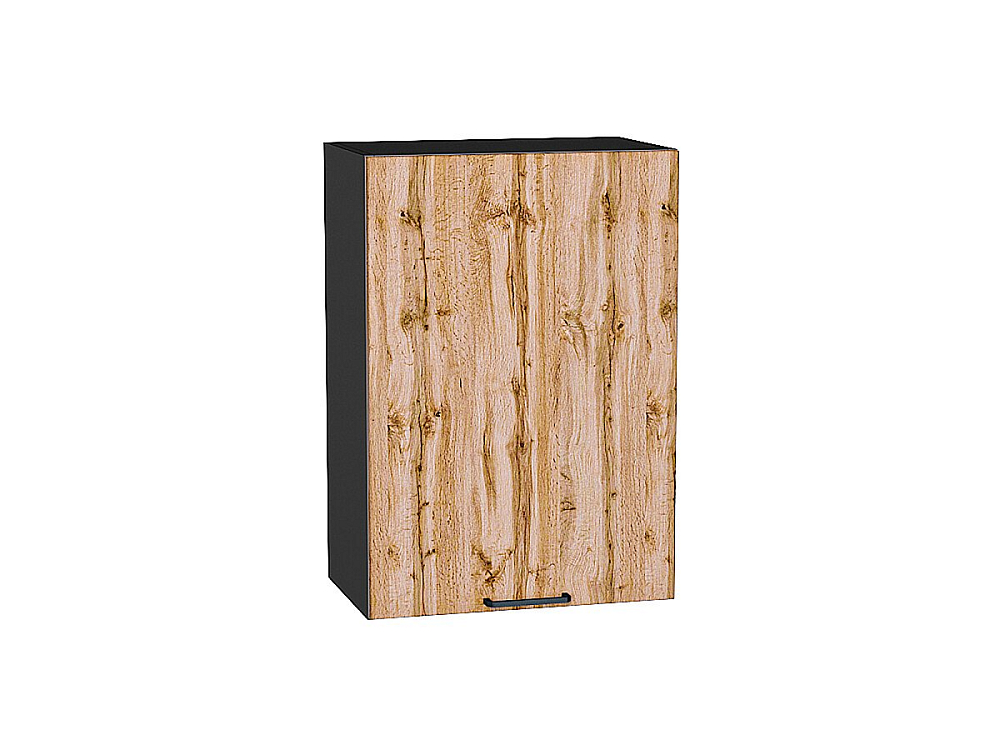 Шкаф верхний с 1-ой дверцей Флэт (716х500х318) graphite/wotan oak 2s