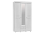 Шкаф комбинированный 3-х дверный Монако с зеркалом (белый/ПВХ белое дерево)