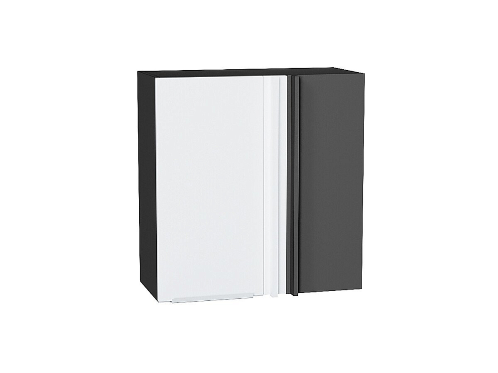 Шкаф верхний прямой угловой Фьюжн (716х700х345) graphite/silky white