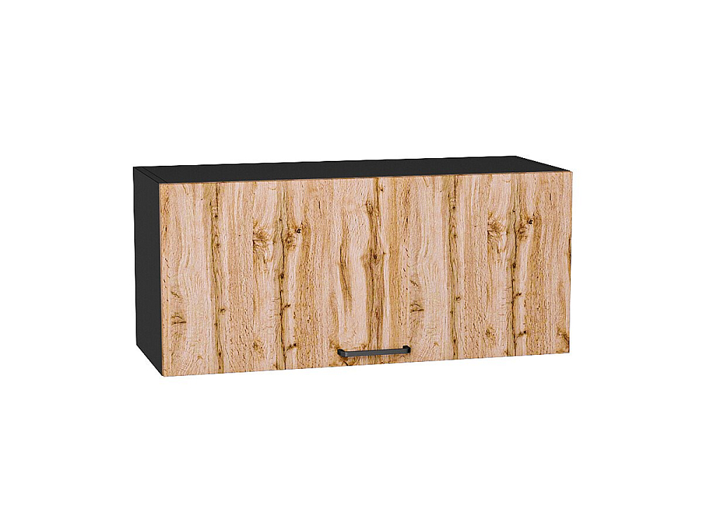 Шкаф верхний горизонтальный Флэт (358х800х318) graphite/wotan oak 2s