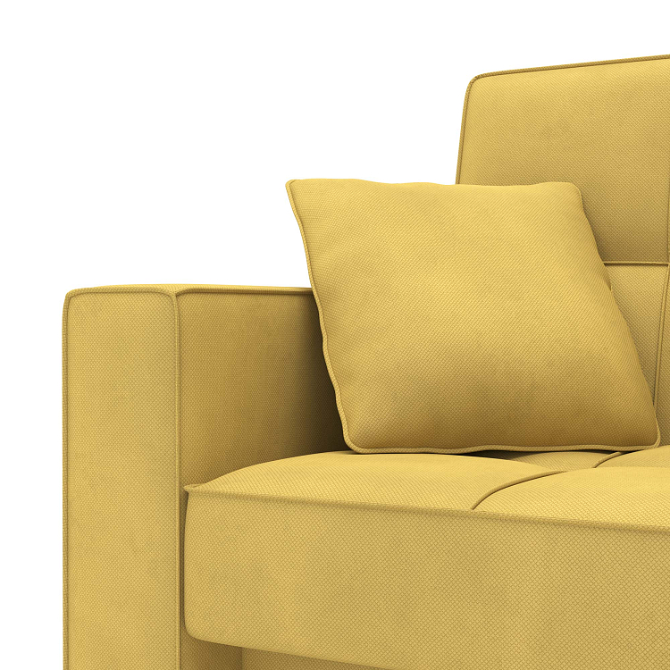 Луи / Диван - кровать 3-х местный (2 думки) велюр аватар горчичный