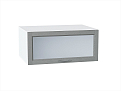 Шкаф верхний горизонтальный остекленный глубокий Сканди (358х800х576) Белый/grey softwood