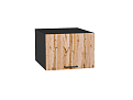 Шкаф верхний горизонтальный глубокий Флэт (358х500х574) graphite/wotan oak 2s