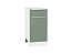 Шкаф нижний с 1-ой дверцей и ящиком Фьюжн (816х400х480) Белый/Silky Mint