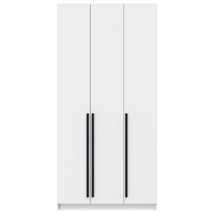 Шкаф для одежды 67.08 Брандо (3-х дв.) (h2500) ЛДСП New белый/ДВПО белый/фасад ЛДСП белый