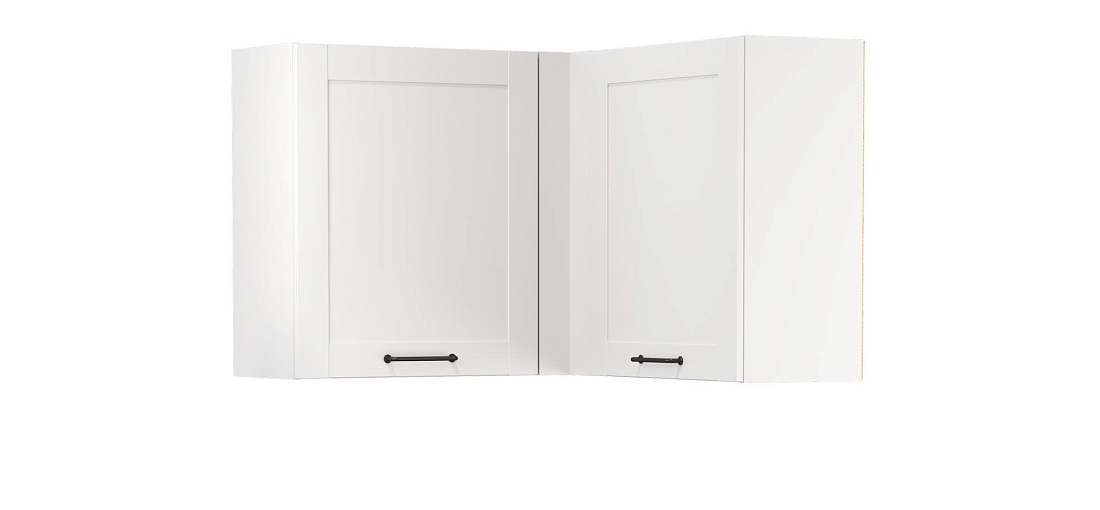 Шкаф навесной угловой Аризона белый/ДВПО белый/ПВХ софт белый 0,3мм/профиль ПВХ белый О