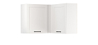 Шкаф навесной угловой Аризона белый/ДВПО белый/ПВХ софт белый 0,3мм/профиль ПВХ белый О