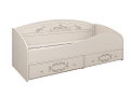 Кровать с защитным бортом Каролина (800) (Патина) Патина/вудлайн кремовый/сандал белый