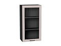Шкаф верхний с 1-ой остекленной дверцей Барселона (920х500х324) graphite/Кашемир