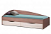 Кровать одинарная "Фея - 3" (асимметричная) (2000х900) New/(ясень шимо темный / ясень шимо светлый / ДВПО белый)