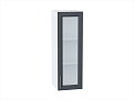 Шкаф верхний с 1-ой остекленной дверцей Сканди (920х300х320) Белый/graphite softwood