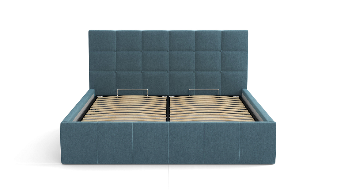 Кровать "Диана" 1600 (Н=1010мм) с подъемным мех. жаккард тесла деним