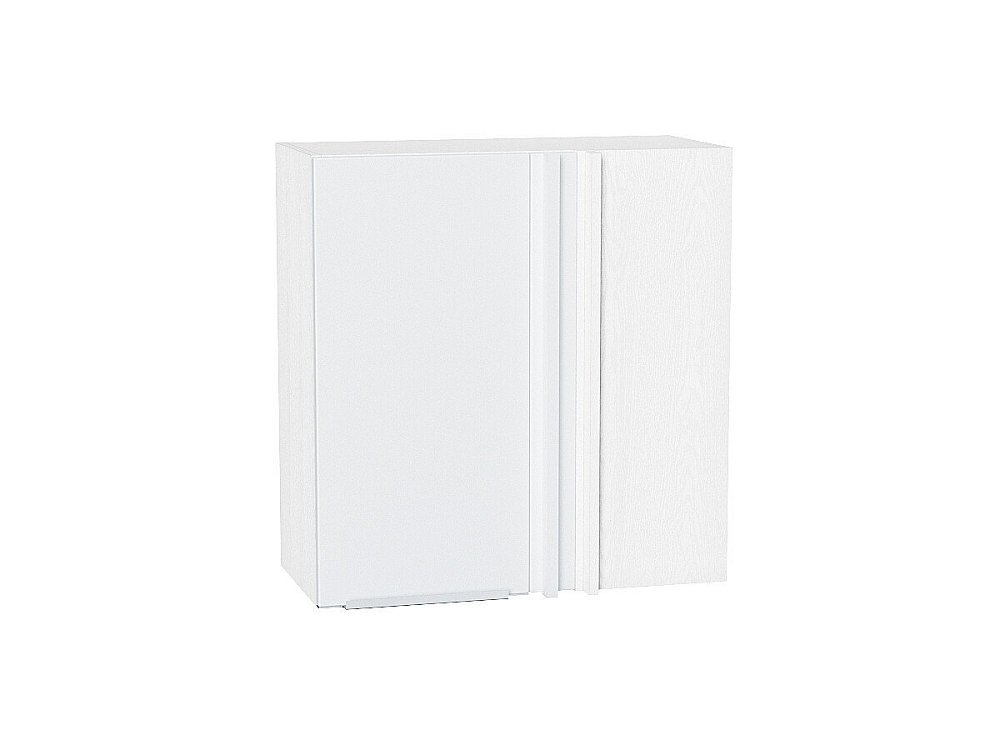 Шкаф верхний прямой угловой Фьюжн (716х700х345) Белый/silky white