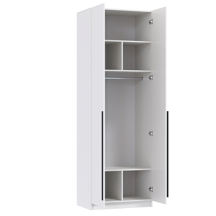 Прихожая Брандо (h2400) белый/ДВПО белый/фасад ЛДСП белый