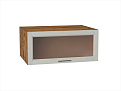 Шкаф верхний горизонтальный остекленный глубокий Сканди (358х800х576) Дуб Вотан/cappuccino softwood