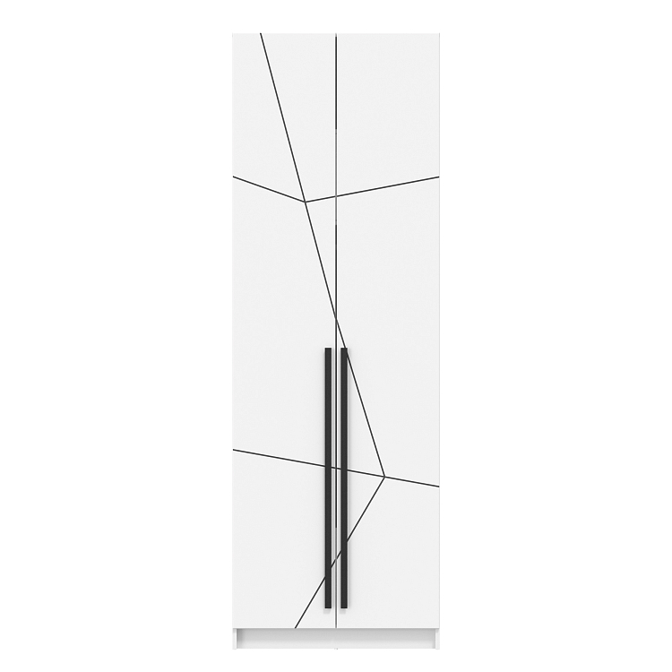 Прихожая Брандо (h2400) белый/ДВПО белый/фасад МДФ геометрия ПВХ белый