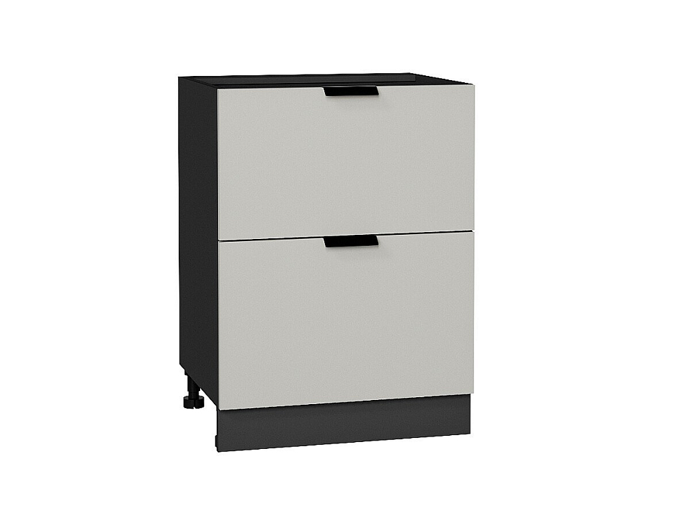 Шкаф нижний с 2-мя ящиками Евро (816х600х478) graphite/Агат
