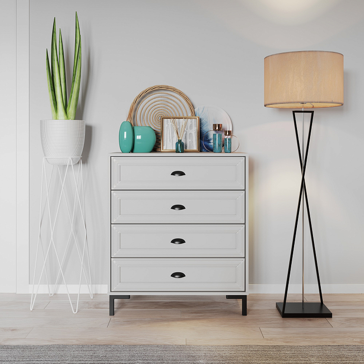 Комод 71.03 Антея кашемир/ДВПО белый/профиль masa decor кашемир