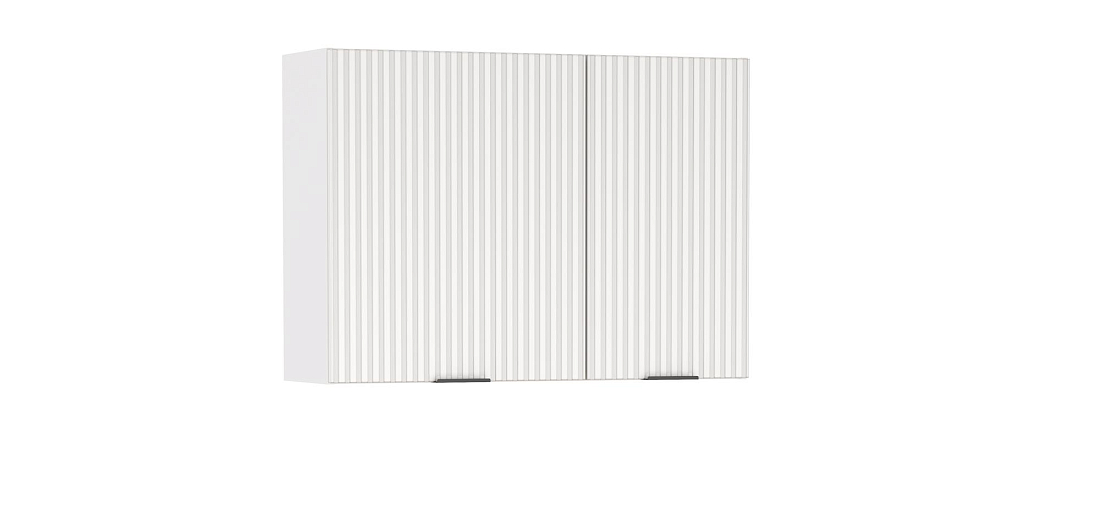 Шкаф навесной Венера (1000) МДФ белый/фасад МДФ с ПВХ белый матовый фрезерованный/ДВПО белый