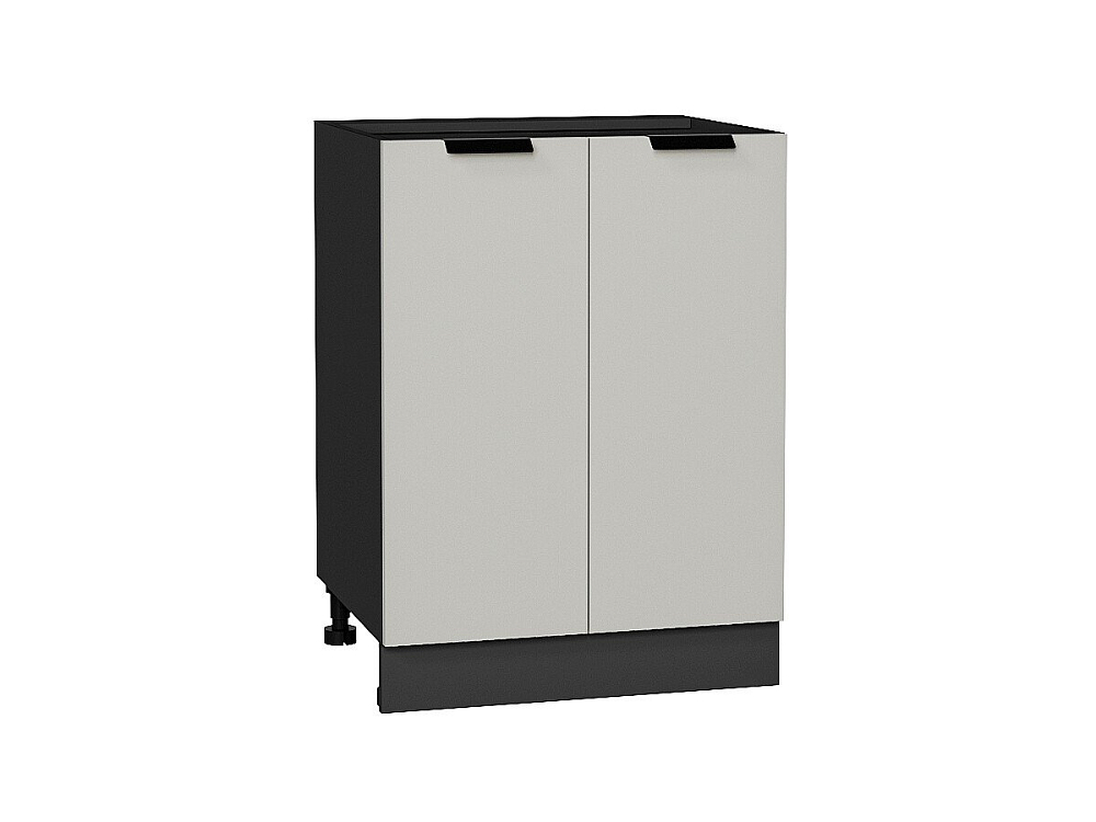 Шкаф нижний с 2-мя дверцами Евро (816х600х478) graphite/Агат
