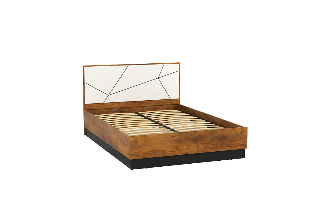 Кровать 54.16 Гамма (1400) с ортопедическим осн. таксония/черный/ПВХ белый