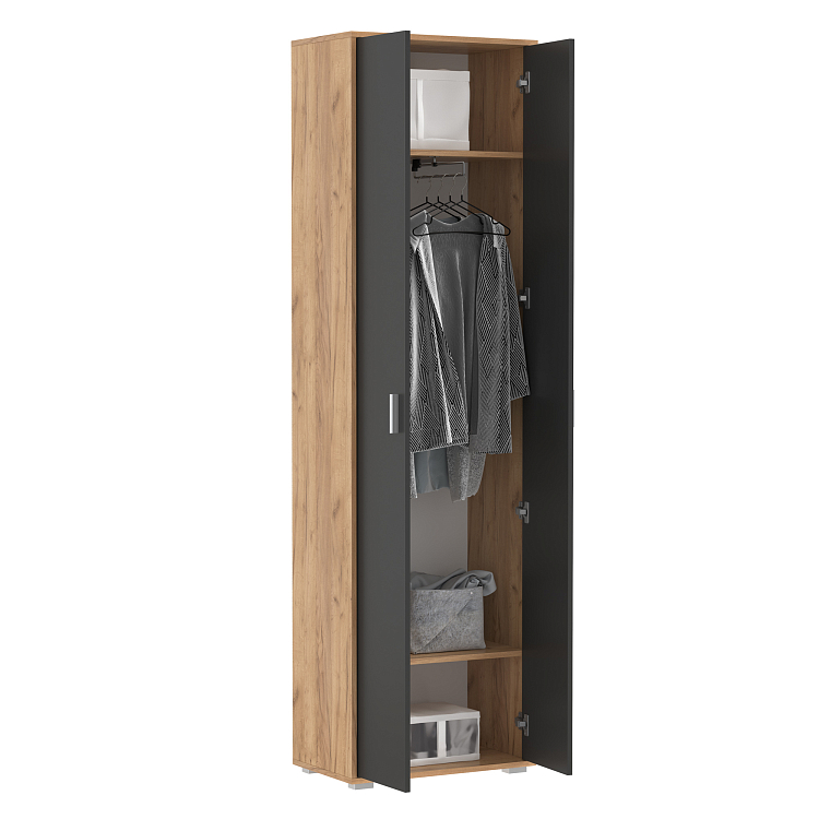 Шкаф 65.07 Антре дуб золотой/диамант серый/ДВПО белый